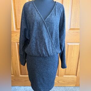 Charcoal mini sweater dress by Lush available in a size large.